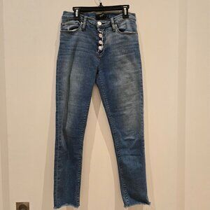 Hudson Jeans. Button Fly, Skinny, slightly Cropped Fit. Size 27